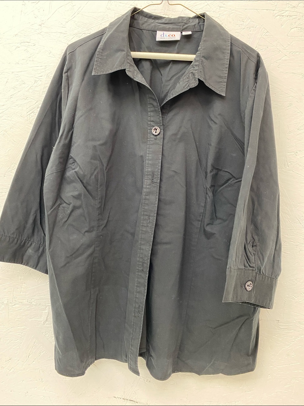 Black Women’s D & Co Button-Up Shirt Size 2X